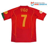 Figo #7 Retro Portugal Home Jersey Euro 2004