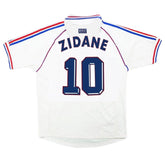 Zidane #10 Retro France Away Jersey World Cup 1998