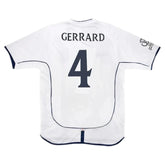 Gerrard #4 Retro England Home Jersey World Cup 2002