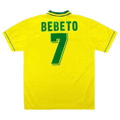 BEBETO #7 Retro Brazil Home Jersey World Cup 1994