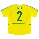 CAFU #2 Retro Brazil Home Jersey World Cup 2002