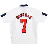 Beckham #7 Retro England Home Jersey World Cup 1998