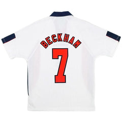 Beckham #7 Retro England Home Jersey World Cup 1998