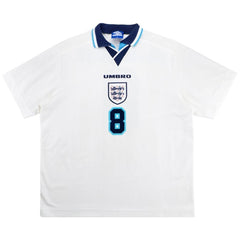GASCOIGNE #8 Retro England Home Jersey Euro Cup 1996
