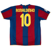 Ronaldinho #10 Retro Barcelona Home Jersey 50-Years Anniversary 2007/08