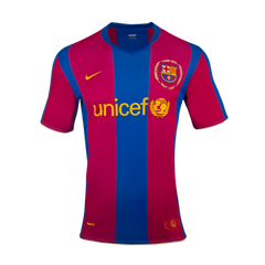 Ronaldinho #10 Retro Barcelona Home Jersey 50-Years Anniversary 2007/08