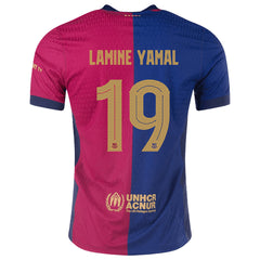 LAMINE YAMAL #19 Barcelona Home Jersey Player Version - UCL Font