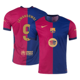 LEWANDOWSKI #9 Barcelona Home Spotify Logo Without Text Match Jersey