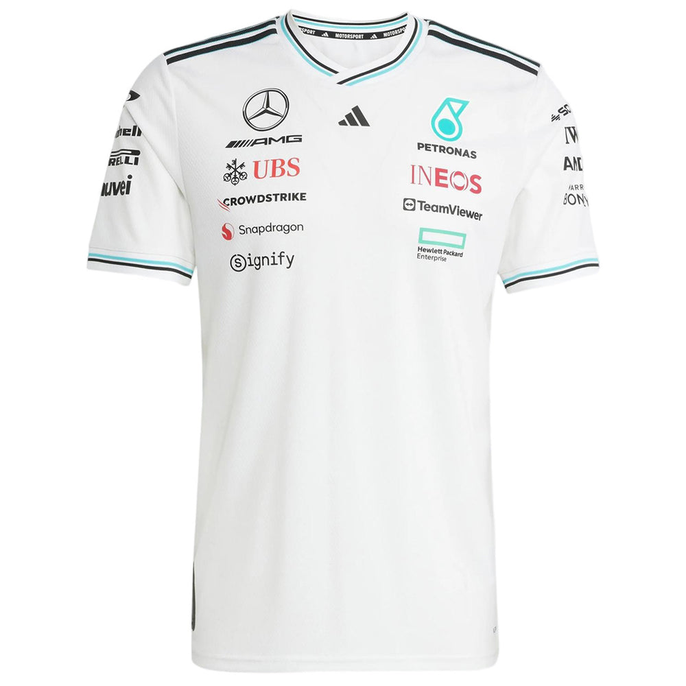 Mercedes AMG Petronas White Authentic Team Driver T-Shirt 2025