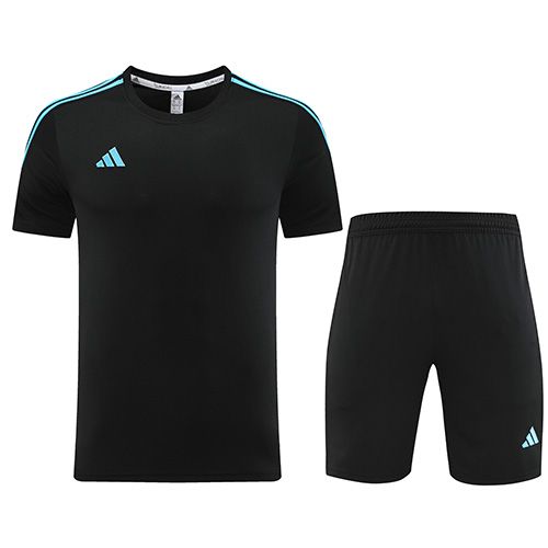 Customize Team Jersey Kit(Shirt+Short) Black& Blue AD02