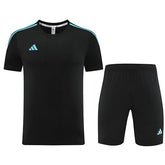 Customize Team Jersey Kit(Shirt+Short) Black& Blue AD02