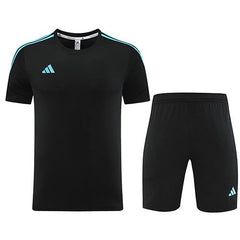 Customize Team Jersey Kit(Shirt+Short) Black& Blue AD02