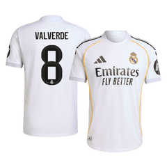 VALVERDE #8 Real Madrid Home Match Jersey Player Version 2025/26