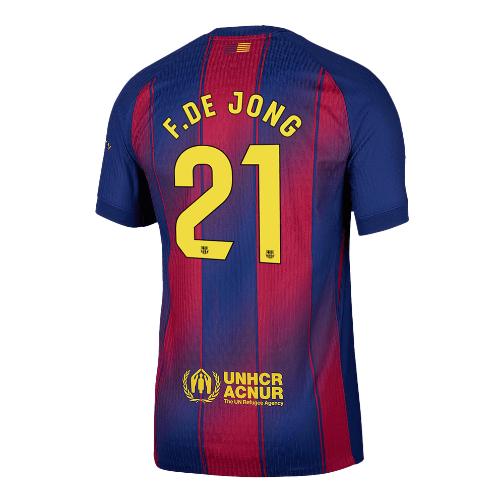 F.DE JONG #21 Barcelona Home Match Jersey Player Version 2025/26