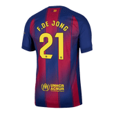 F.DE JONG #21 Barcelona Home Match Jersey Player Version 2025/26