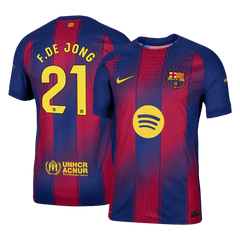 F.DE JONG #21 Barcelona Home Match Jersey Player Version 2025/26