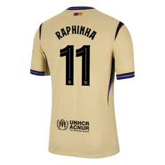 RAPHINHA #11 Barcelona Away Match Jersey Player Version 2025/26 - UCL