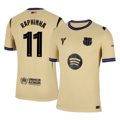 RAPHINHA #11 Barcelona Away Match Jersey Player Version 2025/26 - UCL