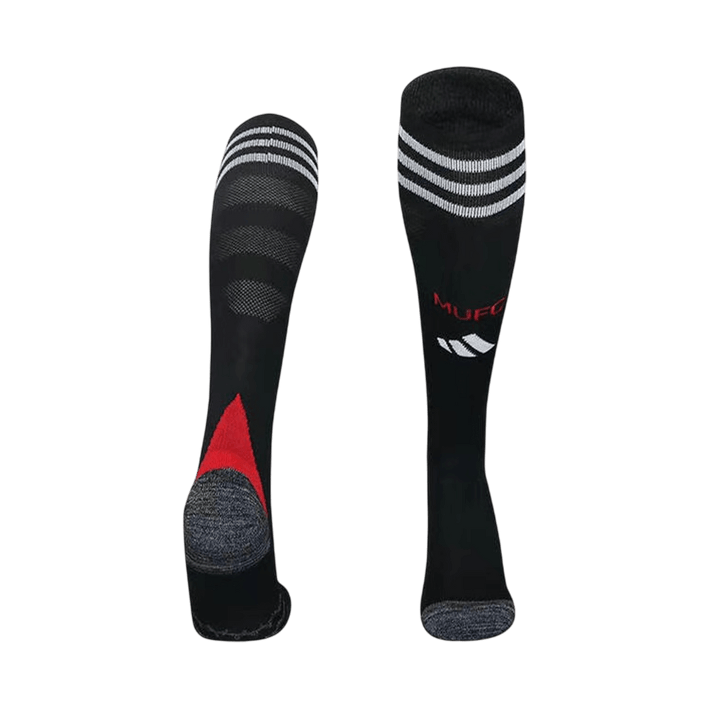 Kids Manchester United Home Soccer Socks - Black 2025/26