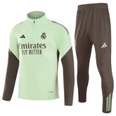 Kids Real Madrid 1/4 Zipper Sweat Kit(Top+Pants) Green 2025/26