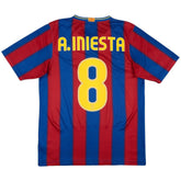 A.Iniesta #8 Retro Barcelona Home Jersey 2009/10