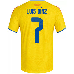 Luis Díaz #7 Colombia Home Match Jersey Player Version World Cup 2026