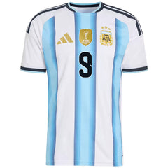 J.ÁLVAREZ #9 Argentina Home Match Jersey Player Version 2025/26