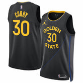 Unisex Golden State Warriors Stephen Curry #30 Black Swingman Jersey - Statement Edition