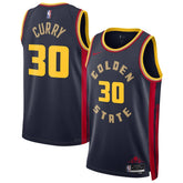 Unisex Golden State Warriors Stephen Curry #30 Navy Swingman Jersey - City Edition