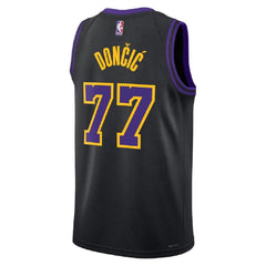 Unisex Los Angeles Lakers Luka Dončić #77 Black Swingman Jersey 2025/26 - City Edition