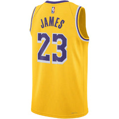 Unisex Los Angeles Lakers LeBron James #23 Gold Swingman Jersey - Icon Edition