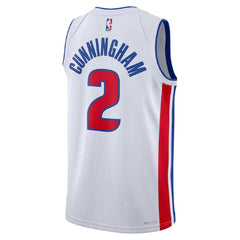 Unisex Detroit Pistons Cade Cunningham #2 White Swingman Jersey - Association Edition