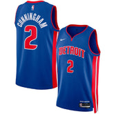 Unisex Detroit Pistons Cade Cunningham #2 Blue Swingman Jersey - Icon Edition