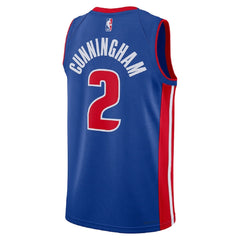 Unisex Detroit Pistons Cade Cunningham #2 Blue Swingman Jersey - Icon Edition