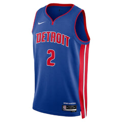 Unisex Detroit Pistons Cade Cunningham #2 Blue Swingman Jersey - Icon Edition