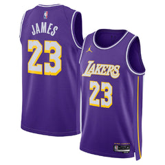Unisex Los Angeles Lakers LeBron James #23 Purple Swingman Jersey - Statement Edition