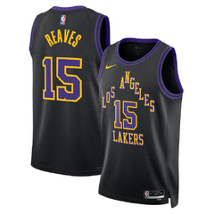 Unisex Los Angeles Lakers Austin Reaves #15 Black Swingman Jersey 2025/26 - City Edition