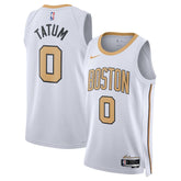 Unisex Boston Celtics Jayson Tatum #0 White Swingman Jersey 2025/26 - City Edition