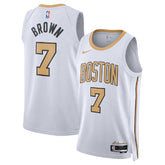 Unisex Boston Celtics Jaylen Brown #7 White Swingman Jersey 2025/26 - City Edition