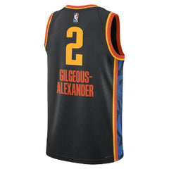 Unisex Oklahoma City Thunder Shai Gilgeous-Alexander #2 Black Swingman Jersey - City Edition