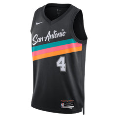 Unisex San Antonio Spurs De'Aaron Fox #4 Black Swingman Jersey 2025/26 - City Edition