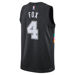 Unisex San Antonio Spurs De'Aaron Fox #4 Black Swingman Jersey 2025/26 - City Edition