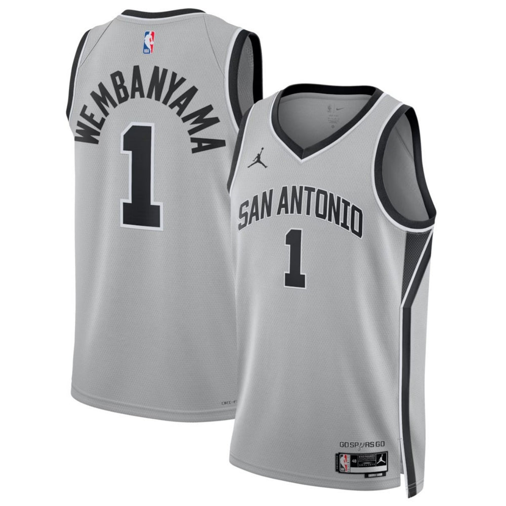 Unisex San Antonio Spurs Victor Wembanyama #1 Silver Swingman Jersey - Statement Edition
