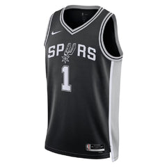 Unisex San Antonio Spurs Victor Wembanyama #1 Black Swingman Jersey - Icon Edition