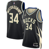Unisex Milwaukee Bucks Giannis Antetokounmpo #34 Black Swingman Jersey - Statement Edition