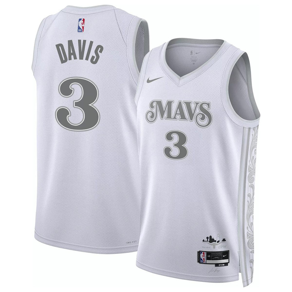 Unisex Dallas Mavericks Anthony Davis #3 White Swingman Jersey - City Edition