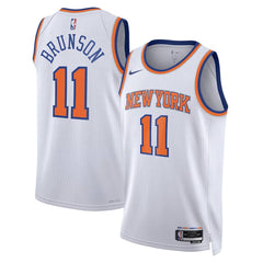 Unisex New York Knicks Jalen Brunson #11 White Swingman Jersey - Association Edition