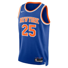 Unisex New York Knicks Mikal Bridges #25 Blue Swingman Jersey - Icon Edition