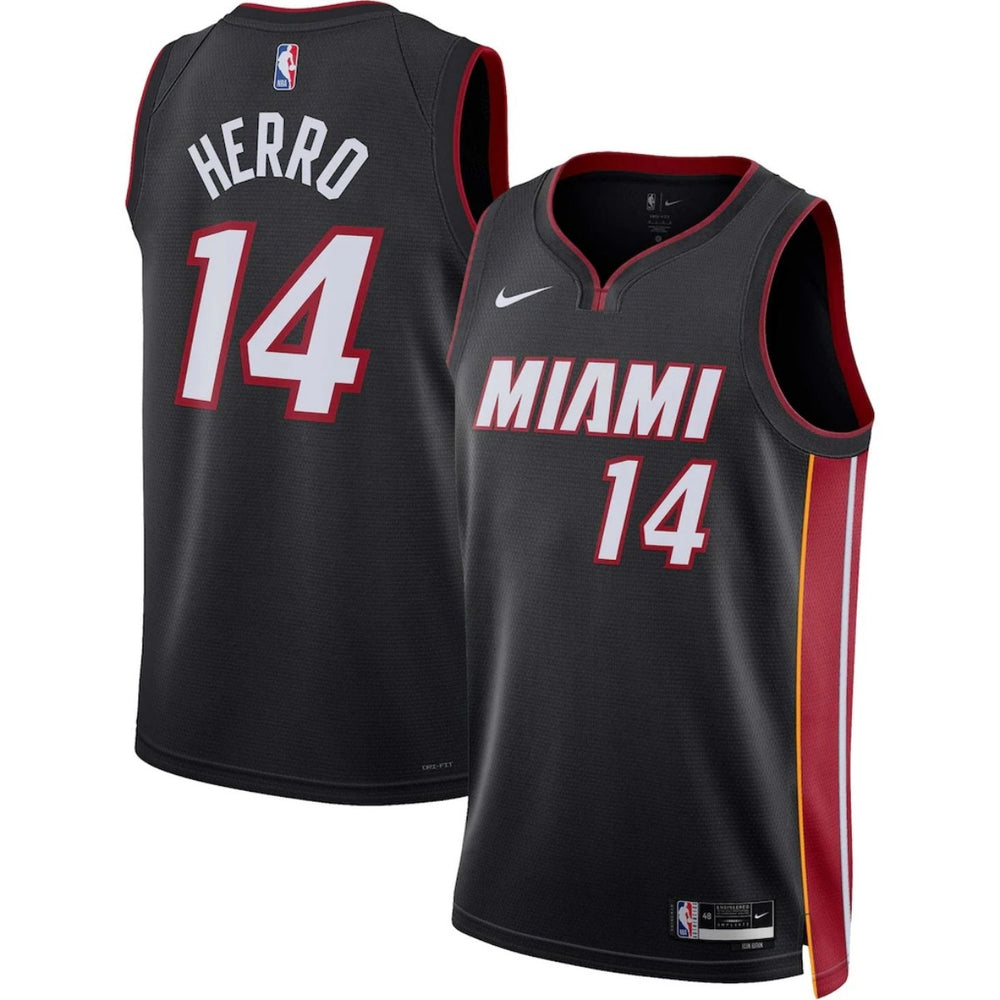 Unisex Miami Heat Tyler Herro #14 Black Swingman Jersey - Icon Edition