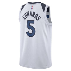 Unisex Minnesota Timberwolves Anthony Edwards #5 White Swingman Jersey - Association Edition